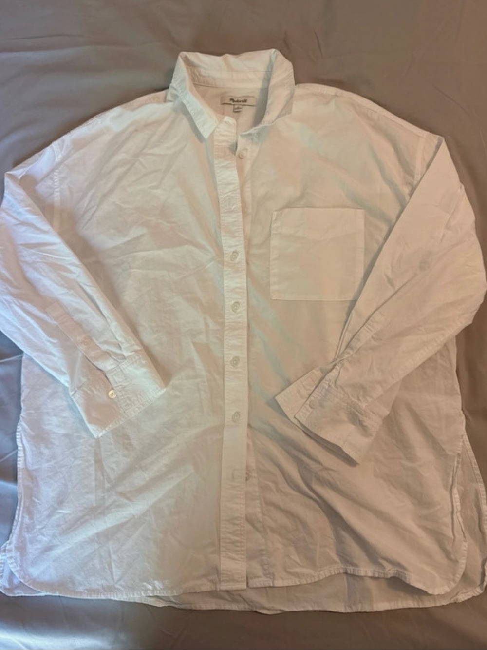 Madewell White Oversized Button-Down Shirt